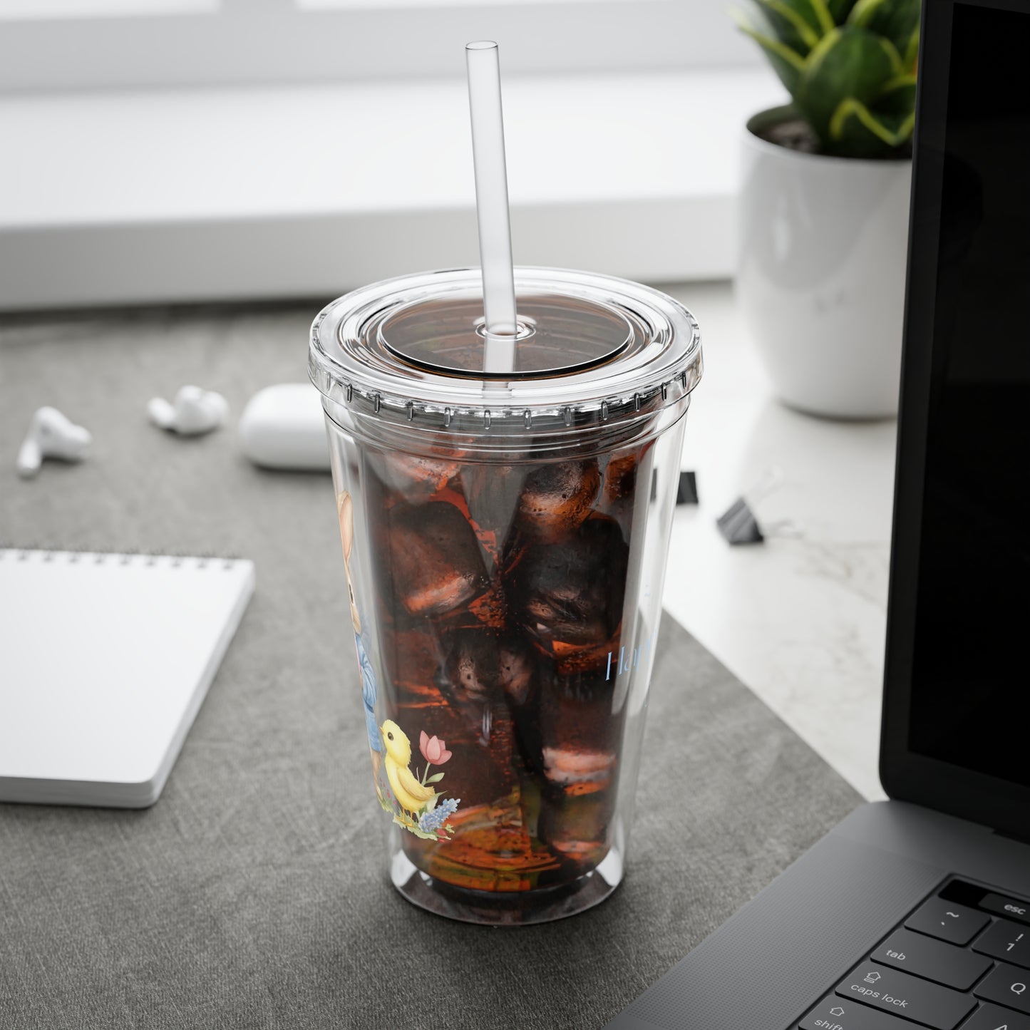 Bunny Tumbler with Straw | 16oz Easter Drinkware