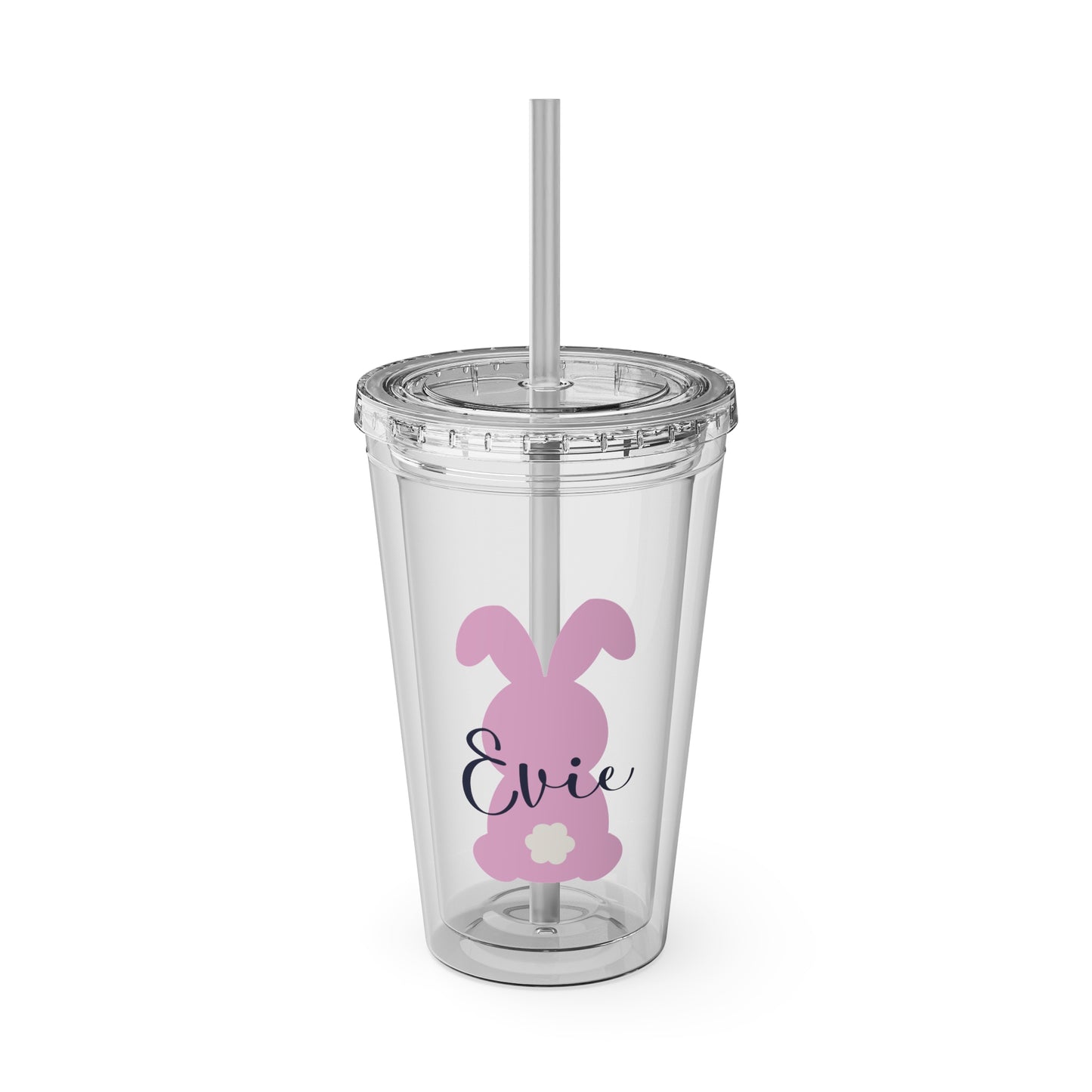 Personalised Bunny Tumbler with Straw – Perfect for Easter Celebrations