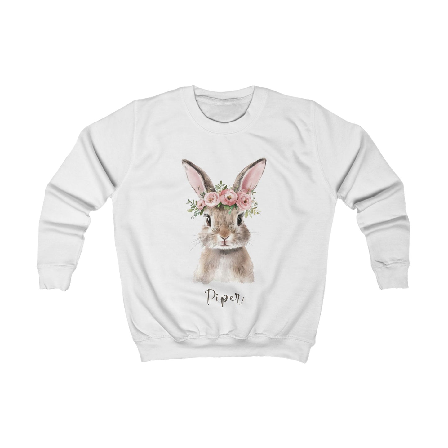 Adorable Floral Bunny Kids Sweatshirt - Perfect for Spring Celebrations