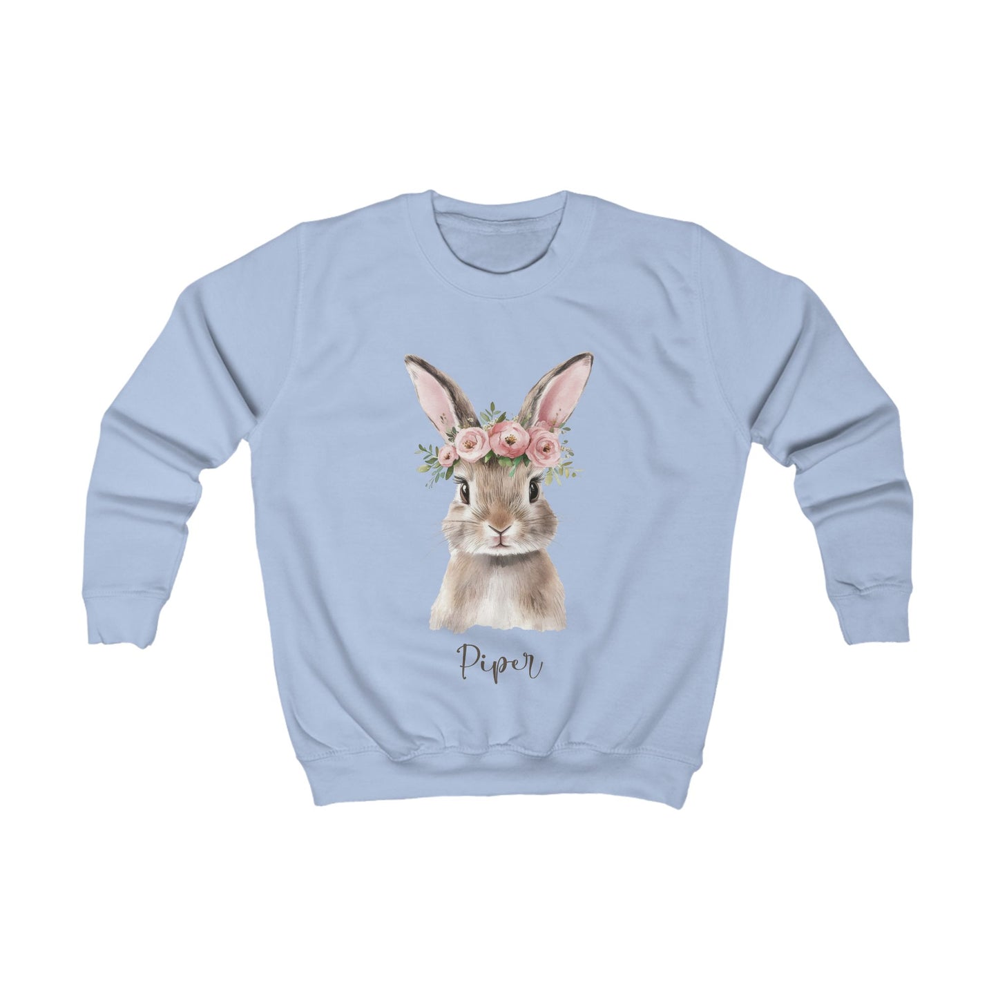 Adorable Floral Bunny Kids Sweatshirt - Perfect for Spring Celebrations