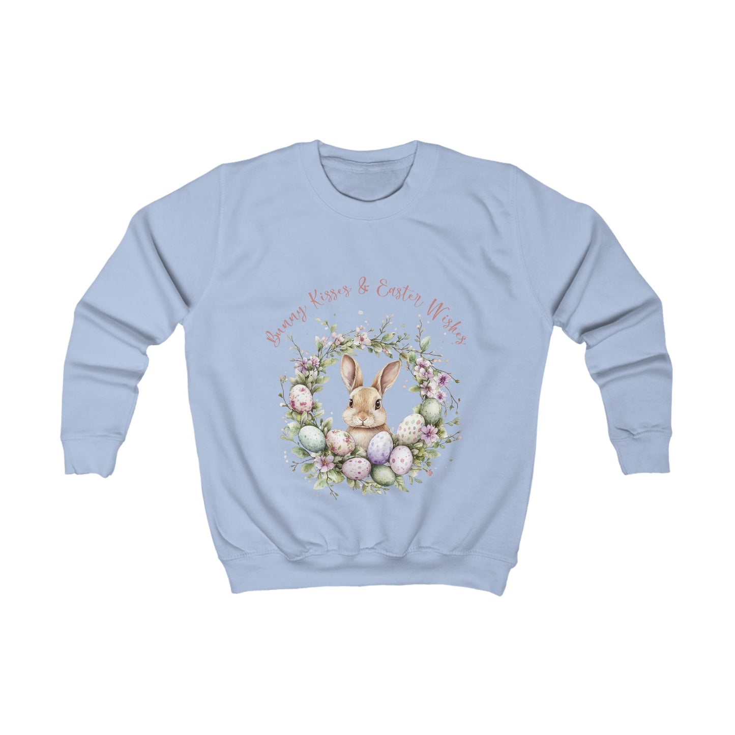 Cute Bunny Kisses & Easter Wishes Kids Sweatshirt