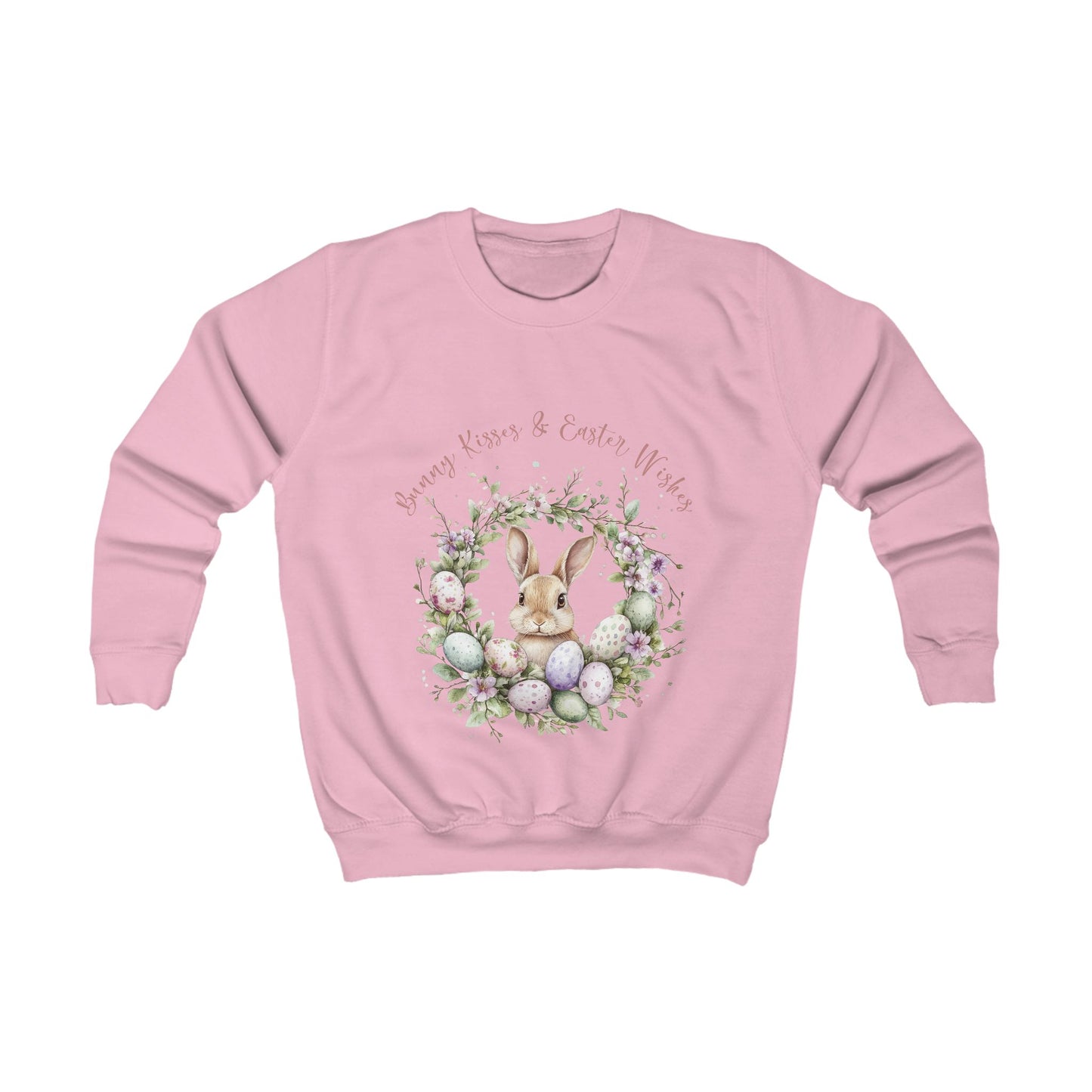 Cute Bunny Kisses & Easter Wishes Kids Sweatshirt