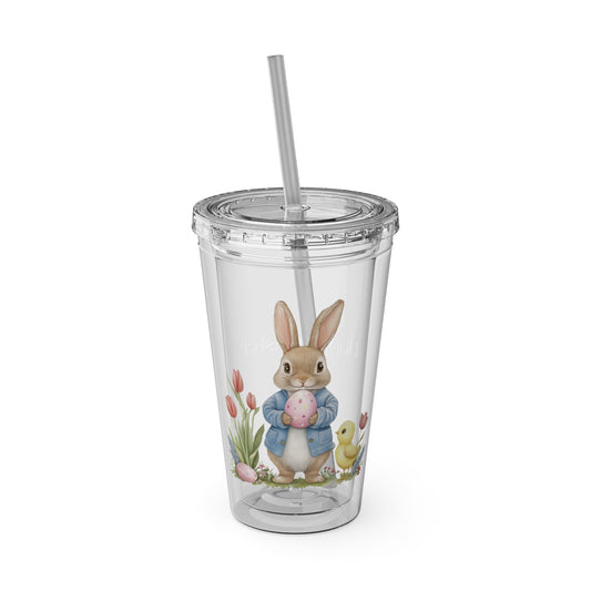 Bunny Tumbler with Straw | 16oz Easter Drinkware