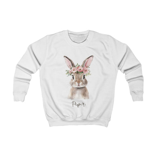 Adorable Floral Bunny Kids Sweatshirt - Perfect for Spring Celebrations