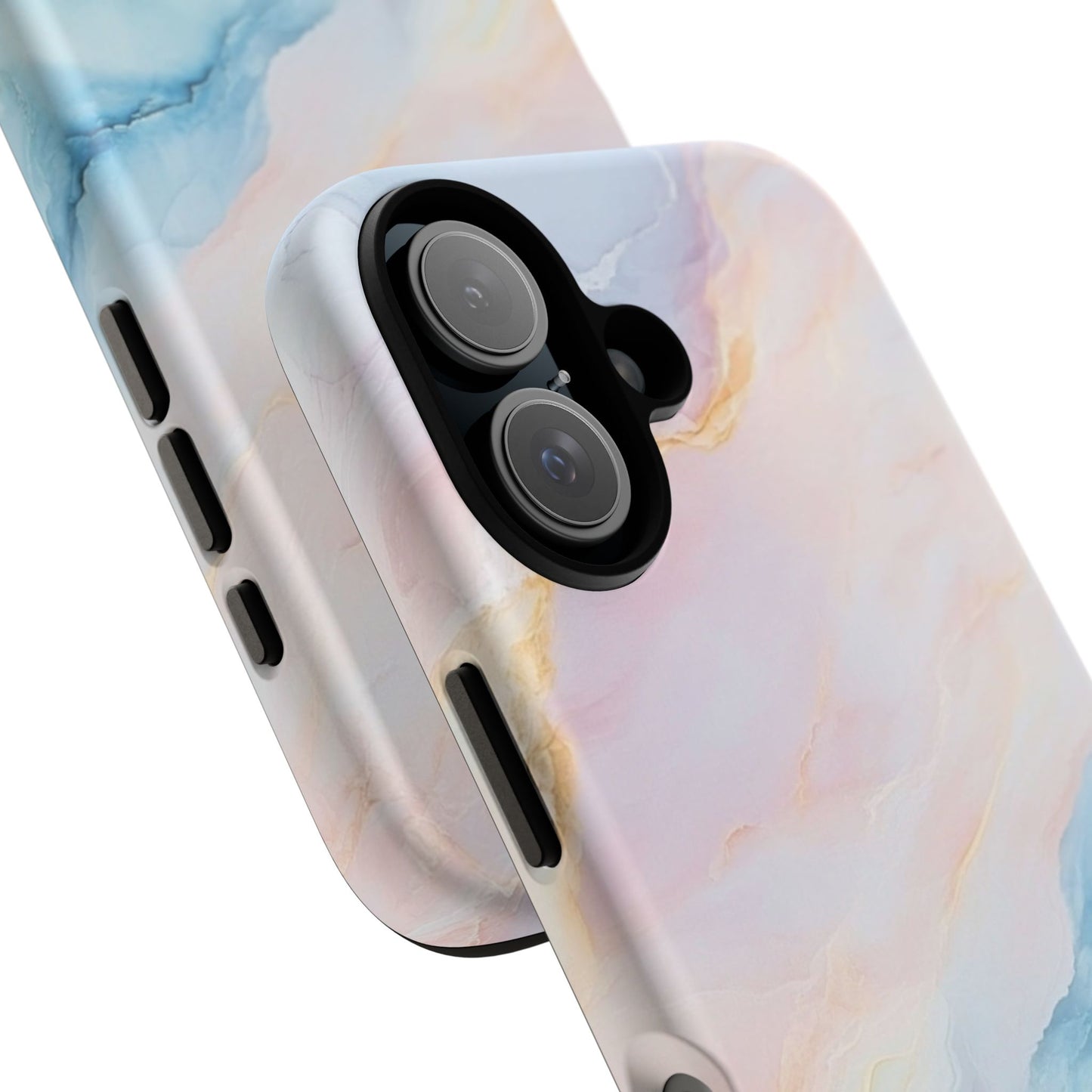 Peachy Skies Phone Case - Baby Blue Peach and Gold Marbled Tough Case