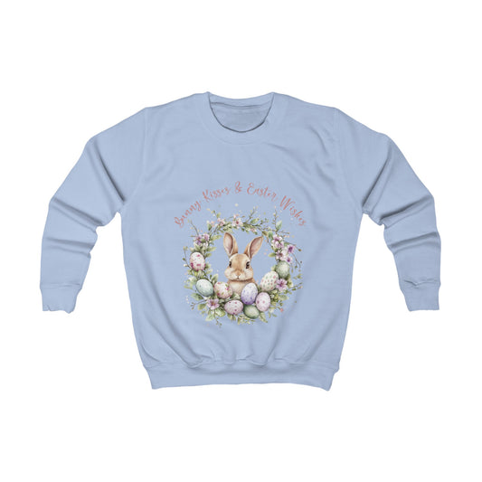 Cute Bunny Kisses & Easter Wishes Kids Sweatshirt