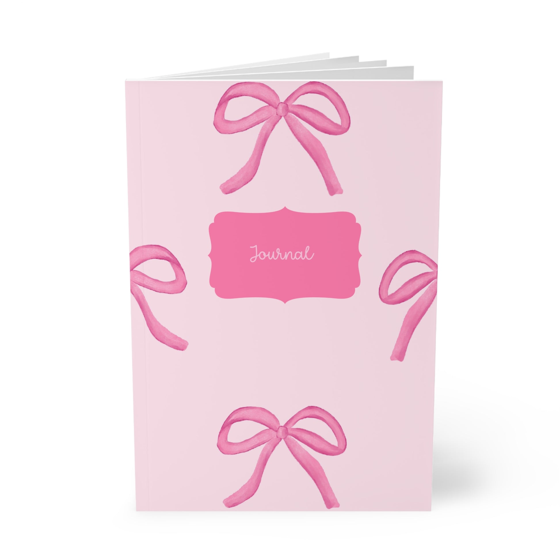  Open Cute Pink Bow Journal Front